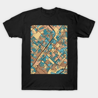 Mississauga Map Pattern in Mid Century Pastel T-Shirt